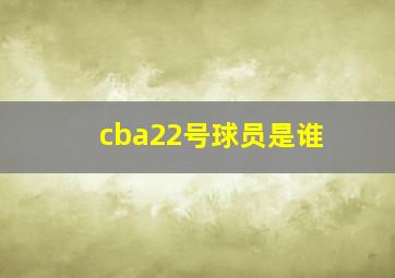 cba22号球员是谁