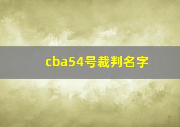 cba54号裁判名字