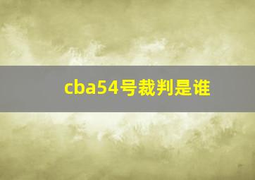 cba54号裁判是谁