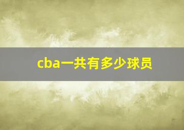 cba一共有多少球员