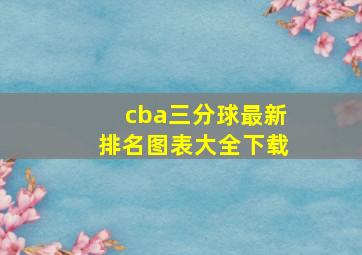 cba三分球最新排名图表大全下载