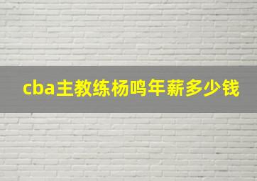 cba主教练杨鸣年薪多少钱