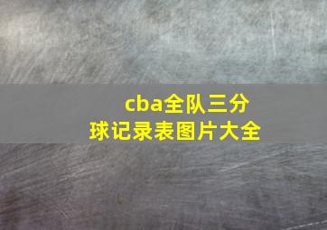 cba全队三分球记录表图片大全