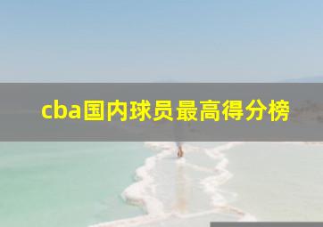 cba国内球员最高得分榜