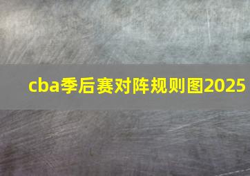 cba季后赛对阵规则图2025