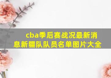 cba季后赛战况最新消息新疆队队员名单图片大全