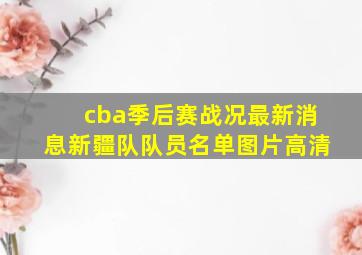 cba季后赛战况最新消息新疆队队员名单图片高清