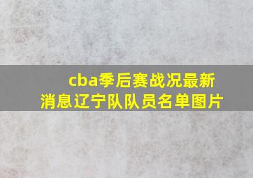 cba季后赛战况最新消息辽宁队队员名单图片