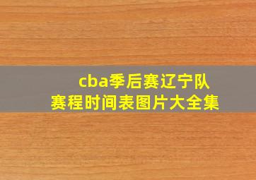 cba季后赛辽宁队赛程时间表图片大全集