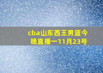 cba山东西王男篮今晚直播一11月23号