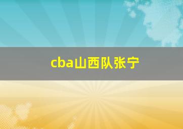 cba山西队张宁