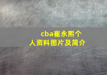 cba崔永熙个人资料图片及简介