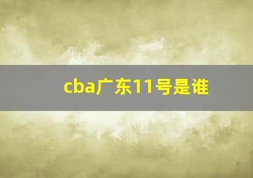 cba广东11号是谁