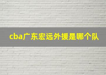 cba广东宏远外援是哪个队