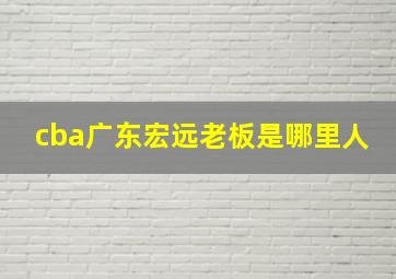 cba广东宏远老板是哪里人