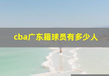 cba广东籍球员有多少人