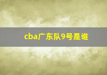 cba广东队9号是谁