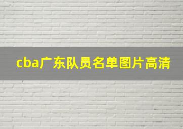 cba广东队员名单图片高清