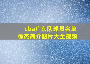 cba广东队球员名单徐杰简介图片大全视频