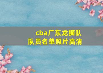 cba广东龙狮队队员名单照片高清