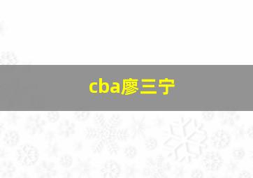 cba廖三宁