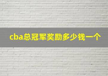 cba总冠军奖励多少钱一个