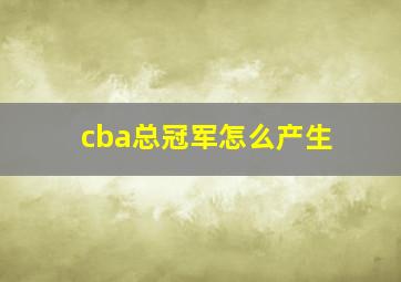 cba总冠军怎么产生