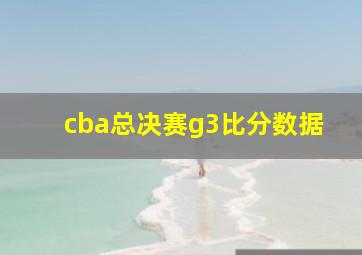 cba总决赛g3比分数据