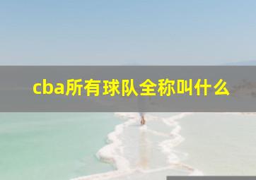 cba所有球队全称叫什么