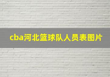 cba河北篮球队人员表图片