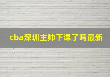 cba深圳主帅下课了吗最新