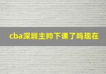 cba深圳主帅下课了吗现在