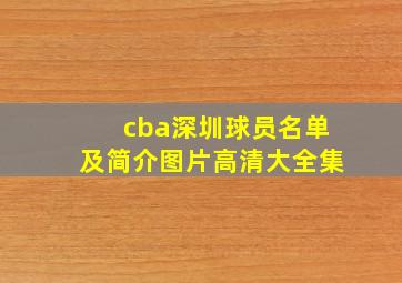 cba深圳球员名单及简介图片高清大全集