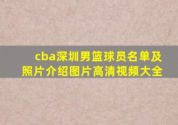 cba深圳男篮球员名单及照片介绍图片高清视频大全