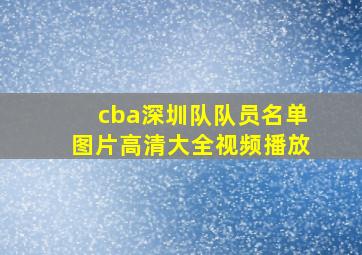 cba深圳队队员名单图片高清大全视频播放