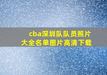 cba深圳队队员照片大全名单图片高清下载