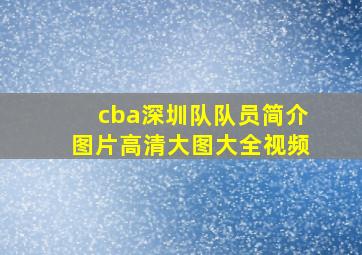 cba深圳队队员简介图片高清大图大全视频