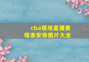 cba现场直播赛程表安排图片大全