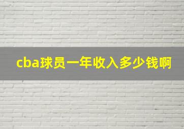 cba球员一年收入多少钱啊