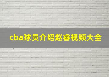 cba球员介绍赵睿视频大全