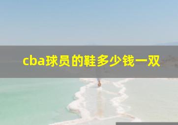 cba球员的鞋多少钱一双