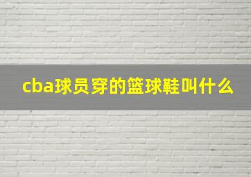 cba球员穿的篮球鞋叫什么