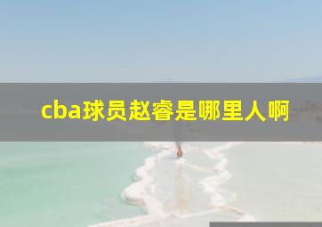 cba球员赵睿是哪里人啊