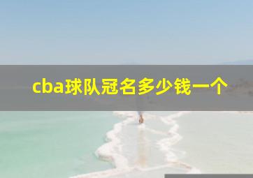 cba球队冠名多少钱一个