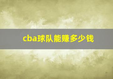 cba球队能赚多少钱