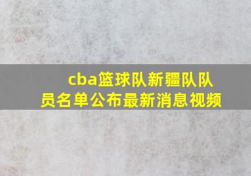 cba篮球队新疆队队员名单公布最新消息视频