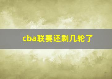 cba联赛还剩几轮了