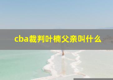 cba裁判叶楠父亲叫什么