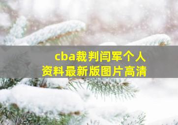 cba裁判闫军个人资料最新版图片高清