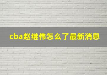 cba赵继伟怎么了最新消息